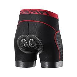 ARSUXEO Herren-Radunterwäsche, 3D-Gel-gepolsterte Fahrrad-Shorts für Männer, Fahrrad-Shorts, rot, X-Groß von ARSUXEO