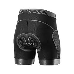 ARSUXEO Herren-Radunterwäsche, 3D-Gel-gepolsterte Fahrrad-Shorts für Männer, Fahrrad-Shorts - Grau - X-Groß von ARSUXEO