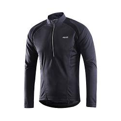 ARSUXEO Radtrikot Herren Langarm MTB Jersey Halber Reißverschluss Radbekleidung 6031 Grau XL von ARSUXEO