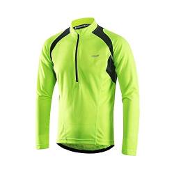 ARSUXEO Radtrikot Herren Langarm MTB Jersey Halber Reißverschluss Radbekleidung 6031 Grün XXL von ARSUXEO