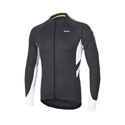 ARSUXEO Radtrikot für Herren, Fahrradtrikot Langarm, Radfahren Shirt, Radsport Trikot MTB Jersey Mountainbike Fahrrad-Bekleidung 6030 dunkelgrau L von ARSUXEO