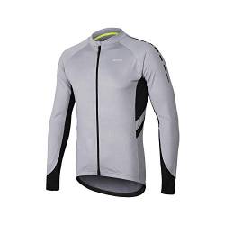 ARSUXEO Radtrikot für Herren, Fahrradtrikot Langarm, Radfahren Shirt, Radsport Trikot MTB Jersey Mountainbike Fahrrad-Bekleidung 6030 hellgrau S von ARSUXEO