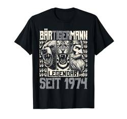 BÄRTIGERMANN Bär Tiger Mann 1974 Geburtstag Wikinger Spruch T-Shirt von ARTIPALATI Geschenke