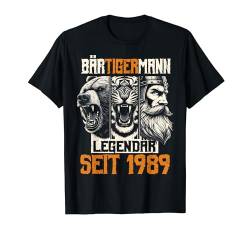 BÄRTIGERMANN Bär Tiger Mann 1989 Geburtstag Wikinger Spruch T-Shirt von ARTIPALATI Geschenke