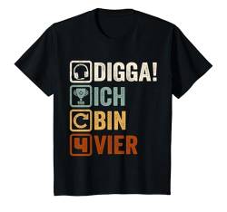 Kinder DIGGA! Ich bin 4 Vier Jahre 4. Geburtstag Junge Zocken Gamer T-Shirt von ARTIPALATI Geschenke
