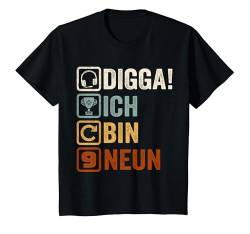 Kinder DIGGA! Ich bin 9 Neun Jahre 9. Geburtstag Junge Zocken Gamer T-Shirt von ARTIPALATI Geschenke