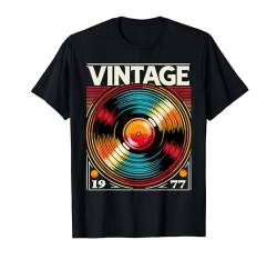 Vintage 1977 Geburtstag Schallplatte Musik Retro Vinyl T-Shirt von ARTIPALATI Geschenke