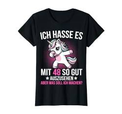 48. Geburtstag Frau 48 Jahre Einhorn Schwester Freundin T-Shirt von ARTIPALATI