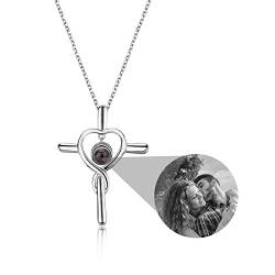 Personalisierte Foto projektion Halskette Unendlichkeits Liebes Herz Anhänger Halskette Ich liebe dich Halskette 100 Sprachen 925 Sterlingsilber Herz Foto Halskette Kette mit Bild Schmuck Geschenke von ARTLF