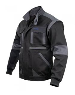 ARTMAS PROCOTTON Arbeitsjacke Herren Baumwolle Damen Jacke abnehmbare Ärmel Outdoor verstärkte Schwarz (50) von ARTMAS