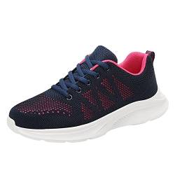 Damen Laufschuhe Schulschuhe für Mädchen Sekundarschule Mode Casual Mesh Runde Punkt Turnschuhe Atmungsaktiv und Bequem Walkingschuhe Tennis Fitness Sport Sneakers, hot pink, 38.5 EU von ARTRAY