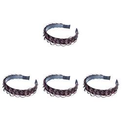 2er Pack Damenhaar geflochten Kunsthaar Stirnband geflochten Stirnband breit geflochten Zöpfe Stirnbänder Synthetik geflochten (Color : Dark Brownx4pcs, Size : 30X3CMx4pcs) von ARTSIM