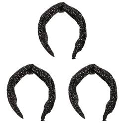 3 Stück Knoten Stirnbänder Styling Waschen Mädchen Headwrap Bänder Geknotet Verdreht Elastisch Gesicht Sport Mode Criss Cross for Accessoires Stirnband Damen Wrap Stretchy Crisscross (Color : Blackx3 von ARTSIM