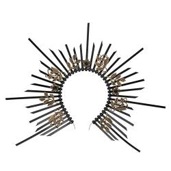 Goddess Crown Spiked Headband Virgin Hair Hoop Gothic Stirnband Photo Booth Requisiten for Frauen Damen Mädchen Schwarze Stirnbänder von ARTSIM