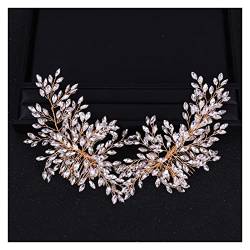 Haarkämme Braut Stirnbänder Tiara Hochzeit Haarschmuck Blumenkristall Haarkamm Haarband (Color : Gray, Size : One Size) von ARTSIM