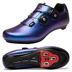 ARTVEP Herren Radschuhe Damen MTB Fahrradschuhe Kompatibel mit Look SPD SPD-SL Delta Lock Pedal Reitschuhe Kompatibel mit Peloton Schuhen Blau EU 44/270 von ARTVEP