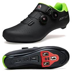 Herren Radschuhe Damen MTB Fahrradschuhe Kompatibel mit Look SPD SPD-SL Delta Lock ARC Pedal Reitschuhe Peloton Schuhen Schwarz 43 EU von ARTVEP