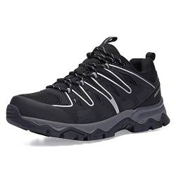 Herren Wanderschuhe wasserdichte Damen Trekking Schuhe Atmungsaktive Arbeits Outdoorschuhe Jungle Berg Kletterschuhe Wanderhalbschuhe Schwarz EU 41 von ARTVEP