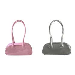 ARVALOLET Einfache Damen-Tragetasche, PU-Leder Handtasche, Freizeit-Unterarmtasche, einfarbig, minimalistische Umhängetasche, Tagestasche von ARVALOLET