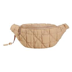 ARVALOLET Frauen Puffer Umhängetasche Große Kapazität Geraffte Tasche Weiche Einfarbig Baumwolle Leichte Reise Tägliche Tasche for Frauen, khaki, 33*15.5*7cm/12.87*6.05*2.73in von ARVALOLET