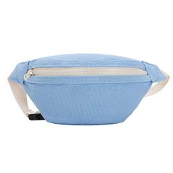 ARVALOLET Kinder Mädchen Bauchtasche Canvas Frauen Mädchen Straße Reise Brust Bauch Gürtel Pack Casual Reißverschluss Schulter Crossbody Tasche, blau, 32*15 43 cm /12.59*5.9*16.92 inch, Sportlich von ARVALOLET