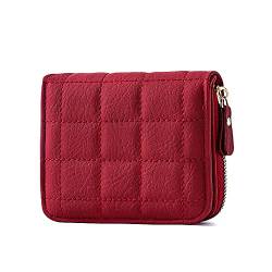 ARVALOLET Mode Mini Brieftasche Kurze Geldbörse PU Leder Frauen Karte Geld Halter Kleine Reißverschluss Casual Weibliche Kupplung Mädchen Geschenk, rot, 290.00x120.00x80.00mm/11.42x4.72x3.15inch, von ARVALOLET