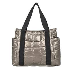 KANUBI Fashion Gesteppte Gitter Umhängetasche,Frauen Casual Einfarbig Nylon Einkaufstaschen,Weibliche Große Kapazität Tote Handtaschen,Damen Einfarbig Nylon Einkaufstaschen von ARVALOLET