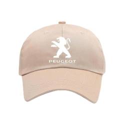 ARZARF Auto-Baseballkappe,für Peugeot 1007 106 107 108 Cabrio 108 Hatch 2008 205 206 206 Sedan 206 SW Car Männer Frauen Verstellbare Baseball Cap Mütze Casual Sport Cap Outdoor Sonnenmütze,Beige von ARZARF