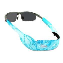 ARiety Sport Brillenband schwimmfähig - Premium Band für Brille und Sonnenbrille Neopren für mittlere bis große Bügel - Herren, Damen – türkis camouflage wasserfest von ARiety