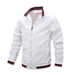 ARtray Baseball Jacke Herren Sweatjacke Mit Stehkragen Sweatshirt Ohne Kapuze Mode Reine Farbe Wintermantel Mit Durchgehendem ReißVerschluss Casual Einfacher Outdoorjacke Komfortablen Passform von ARtray