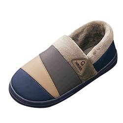 ARtray Hausschuhe Damen Winter Geschlossen PlüSch Warm GefüTtert Pantoletten Dicke Sohle Rutschfeste Walkingschuhe Retro Slip-On Kuschelige Schlappen Winterhausschuhe FüR Indoor Outdoor von ARtray