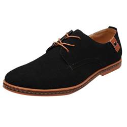 ARtray Herren Schuhe Lack 43 Herrenmode Casual Solid Lace Up Oxfords Lederschuhe Herren Business Schuhe Schuhe Herren Rot (Black, 47) von ARtray