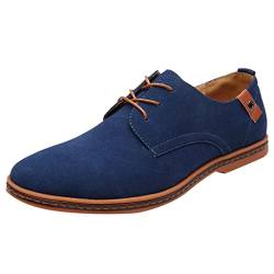 ARtray Herren Schuhe Lack 43 Herrenmode Casual Solid Lace Up Oxfords Lederschuhe Herren Business Schuhe Schuhe Herren Rot (Blue, 45) von ARtray