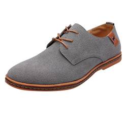 ARtray Herren Schuhe Lack 43 Herrenmode Casual Solid Lace Up Oxfords Lederschuhe Herren Business Schuhe Schuhe Herren Rot (Grey, 47) von ARtray