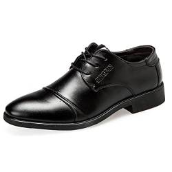 ARtray Schuhfüller Für Zu Große Schuhe Herren Mode Sommer und Herbst Herren Lederschuhe Low Heel Spitzschuh Lace Up Einfarbig Einfach Britischer Stil Schuhe Herren Blau 43 (Black, 48) von ARtray