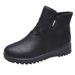 ARtray Winterstiefel Damen Neu Rutschfeste Plateau Stiefel Retro Hochwertige Kurze Stiefel Mode Bequeme Flache Schuhe Mit Seitlicher ReißVerschluss Klassische Leder Freizeitschuhe Einfachheit von ARtray