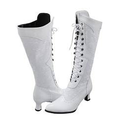 Ballsaal Tanzschuhe Für Frauen UK, Damen Viktorianische Spitze Hohe Stiefel, Damen Casual Party Prinzessin Schuhe Booties, Mode Vielseitige Lace Up Plattform Damen Booties, Weihnachtsgeschenke Für von ARtray