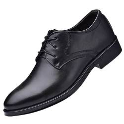 Herren Derbys Kleid Schuhe Fahren Leder Oxford Schuhe Klassische Business Schnürschuhe Bequeme Pendler Büro Walking Schuhe Mokassins Hochzeit Schuhe für Männer, Schwarz , 42.5 EU von ARtray