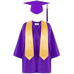 Kinder Hemd Jungen Tasselkleid Vorschule Kinder Abitur Shawl Kinder Kappe Jungen Outfits & Set Kinder Anzüge (Purple, 27) von ARtray