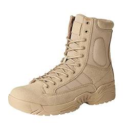 Militärstiefel für Herren, modische Schnürstiefel, atmungsaktiv, leicht, rutschfest, stoßdämpfend, langlebig und bequem, Kampfstiefel, lässig, Outdoor, Reißverschluss, Mitte der Wade, a, 42 2/3 EU von ARtray