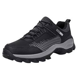 Schuhe für Herren Arch Fit Herren Laufschuhe Mode Vielseitige Schnürschuhe Rutschfeste Stoßdämpfende Turnschuhe Atmungsaktive Industrie Arbeitssneaker Outdoor Fitness Joggingschuhe, Schwarz , 42.5 EU von ARtray