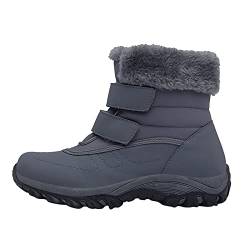 Winterstiefel für Damen, Schneestiefel Damen, wasserdichte Wanderschuhe, Warme Anti-Rutsch-Stiefeletten für Damen, Winter Gartenschuhe mit Klettverschluss, Wandern Outdoor Trekkingstiefel Ergonomisch, von ARtray