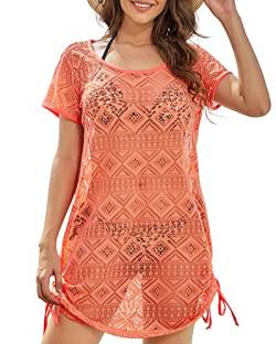 AS ROSE RICH Badeanzug Coverup für Frauen – Badeanzug Cover Ups für Frauen – Strandkleider für Frauen – Übergröße Cover Up, Fusion Coral, X-Large von AS ROSE RICH