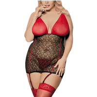 Strapshemd Plus Size rot schwarz von AS10011-040