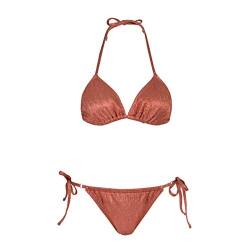 ASBAYSON Damen Bikini Bademode Sommer Strand Süß 3D Plaid Sexy Badeanzug Bikini für Damen, Orange, Medium von ASBAYSON