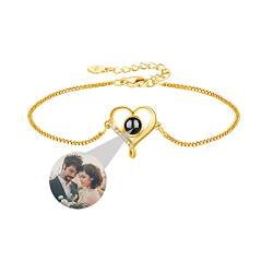 ASD Jewerly Herz-Armband mit Bild innen benutzerdefinierte personalisierte Foto Projektion Armband, Bild Armband personalisierte Foto Memorial Armband für Frauen Freundin Mom von ASD Jewerly