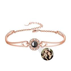 ASD Jewerly Herz-Armband mit Bild innen benutzerdefinierte personalisierte Foto Projektion Armband, Bild Armband personalisierte Foto Memorial Armband für Frauen Freundin Mom von ASD Jewerly