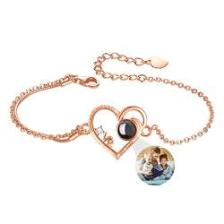 ASD Jewerly Herz-Armband mit Bild innen benutzerdefinierte personalisierte Foto Projektion Armband, Bild Armband personalisierte Foto Memorial Armband für Frauen Freundin Mom von ASD Jewerly