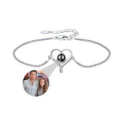 ASD Jewerly Herz-Armband mit Bild innen benutzerdefinierte personalisierte Foto Projektion Armband, Bild Armband personalisierte Foto Memorial Armband für Frauen Freundin Mom von ASD Jewerly