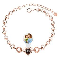 ASD Jewerly Herz-Armband mit Bild innen benutzerdefinierte personalisierte Foto Projektion Armband, Bild Armband personalisierte Foto Memorial Armband für Frauen Freundin Mom von ASD Jewerly